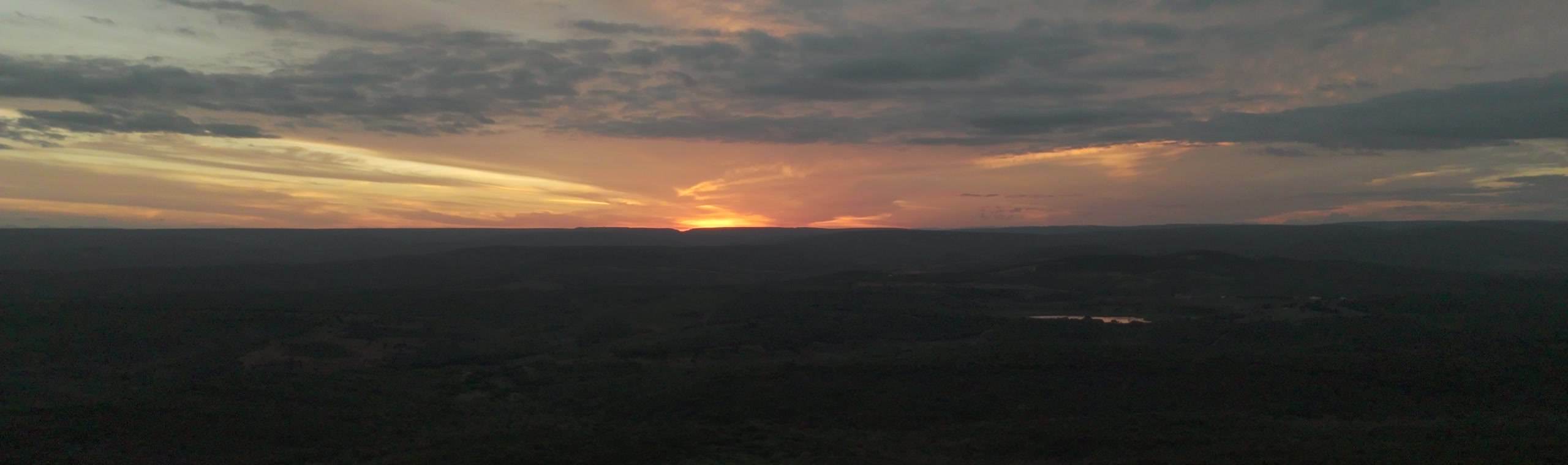 Cerrado ao pôr do sol, em vista aérea